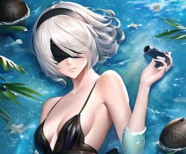 AI illust Nier automata 2B